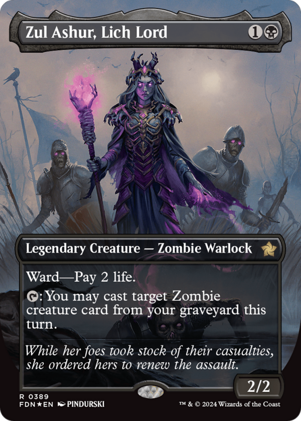 Zul Ashur, Lich Lord (Borderless) (Mana Foil) [Foundations] Hot on Sale