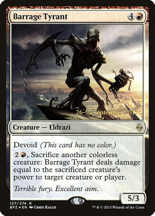 Barrage Tyrant [Battle for Zendikar Prerelease Promos] Cheap